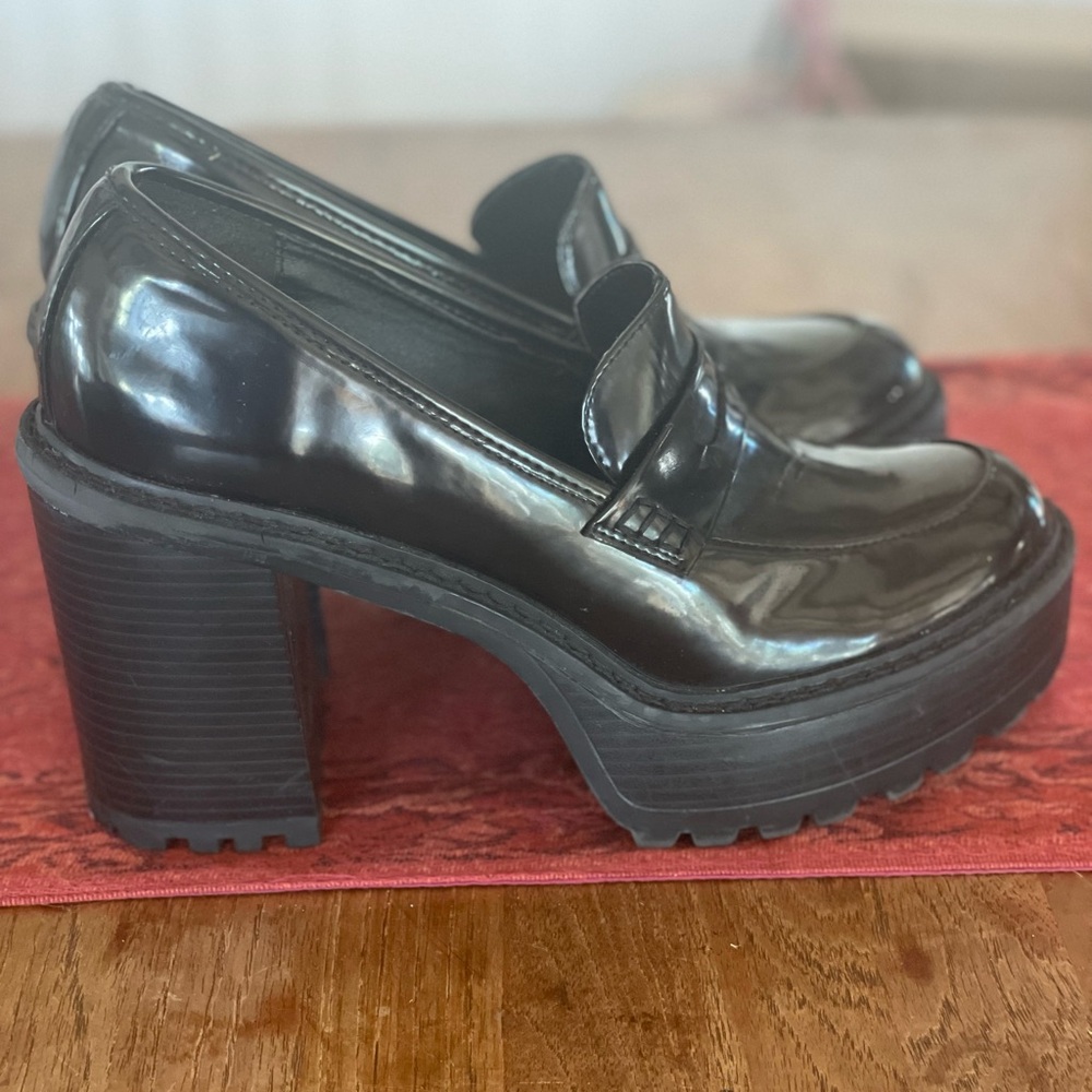 Madden Platform loafers, black patent